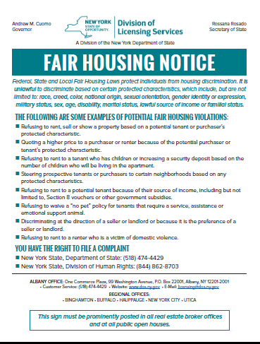 NY Fair Housing Notice